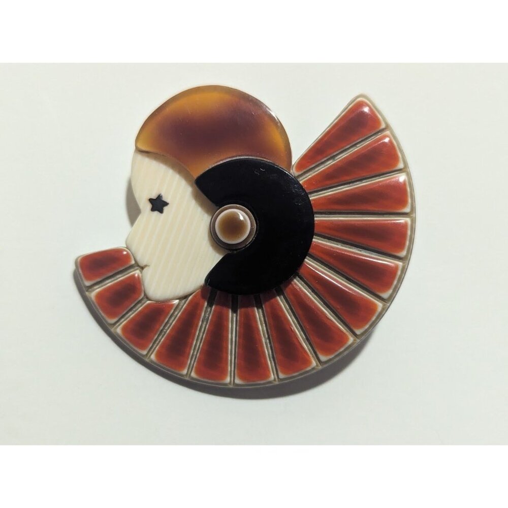 Lea Stein Paris Art Deco Brooch
